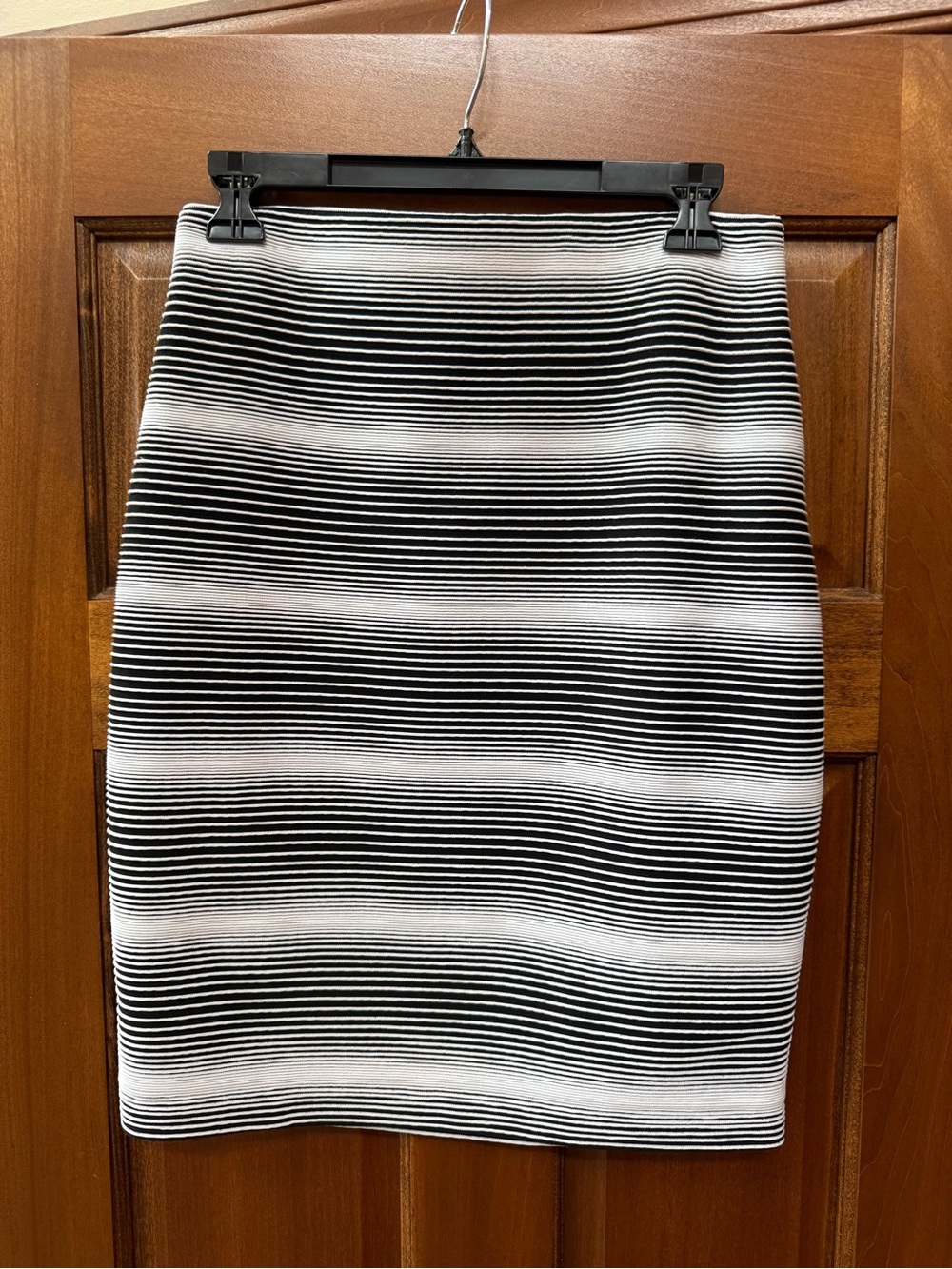 Joseph Ribkoff Black and White Striped Pencil Skirt